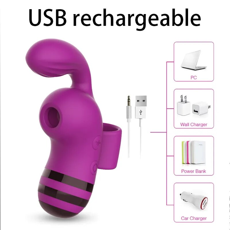 Datecapades Little Bee Clitoris and G-spot Vibrator with Finger Cover