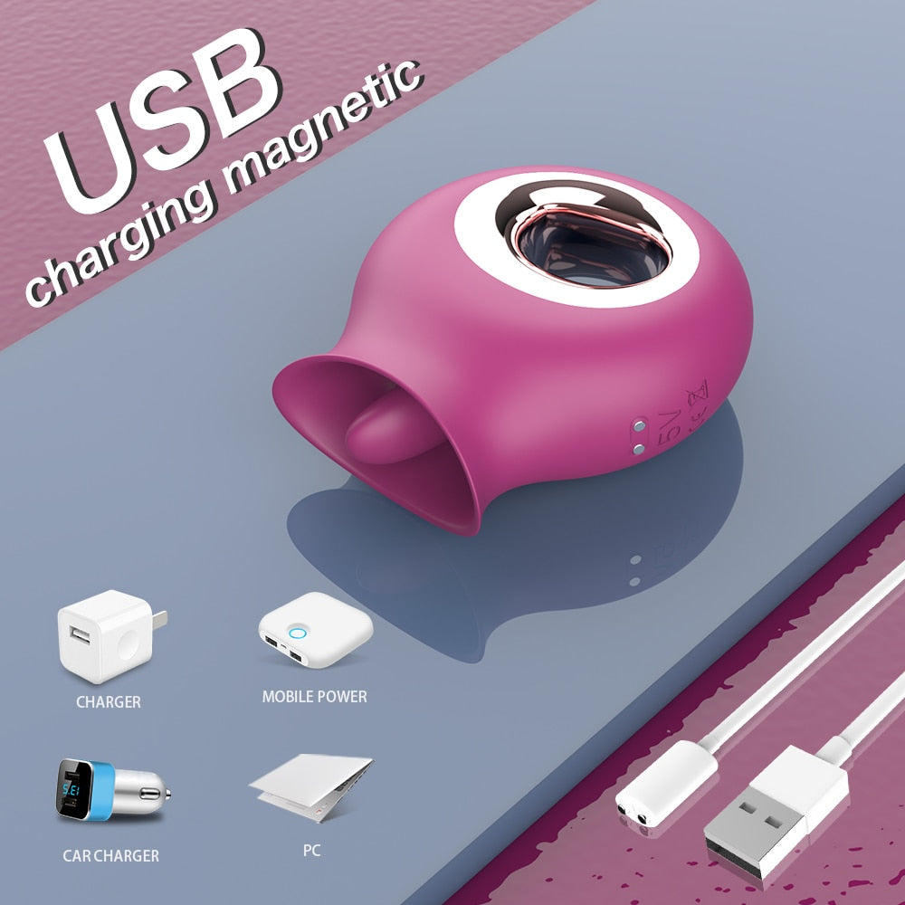 Datecapades Ultimate Licking Massager in Wine has USB Charging.