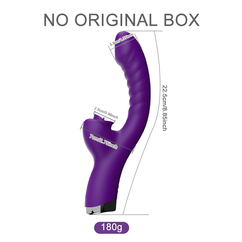 Datecapades 2 In 1 Vibrator with G-Spot and Clitoris Stimulator in Purple. 