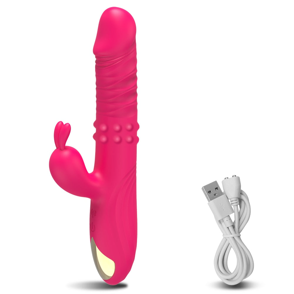 Datecapades Rabbit G-Spot Vibrator & Rotating Dildo with USB Charger.