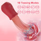 Datecapades Realistic 10-Speed Tongue Licking Rose Vibrator 