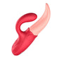 Datecapades 2 in 1 Realistic Rose Tongue with Clitoris Sucker in Red.