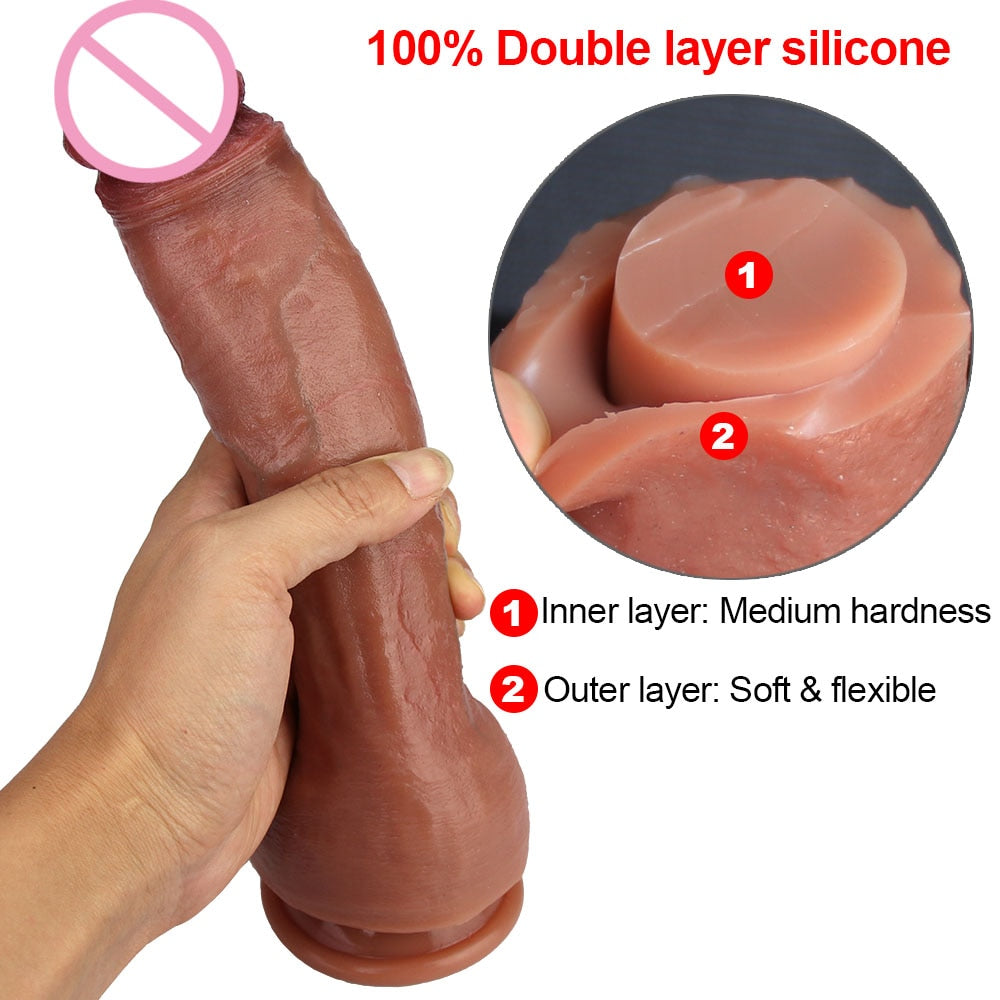 Datecapades "Big Dick Energy" Realistic Dildo has a Double Layer of Silicone.