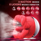 Datecapades Big Mouth Licking Machine in Red with 3 Suction Modes and 5 Licking Modes Vibrator. 