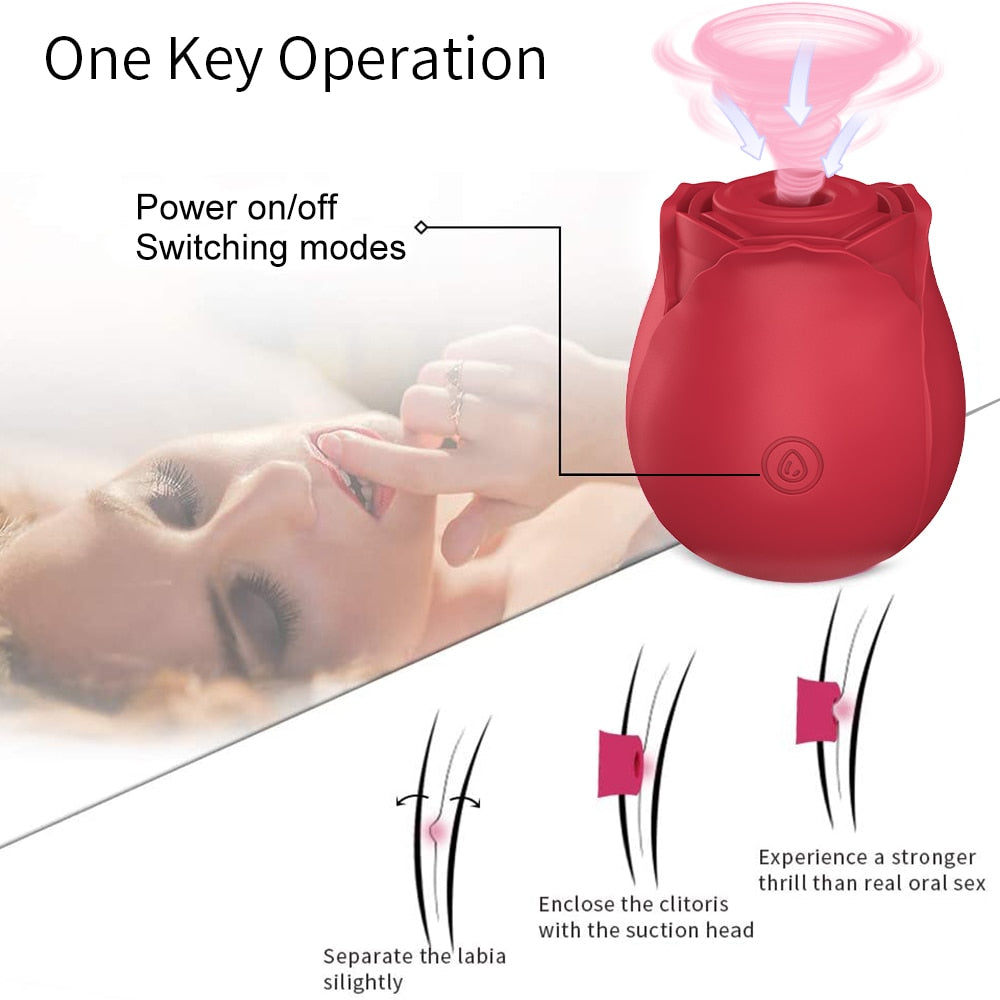 Datecapades Rose Clitoral Vibrator in Red.