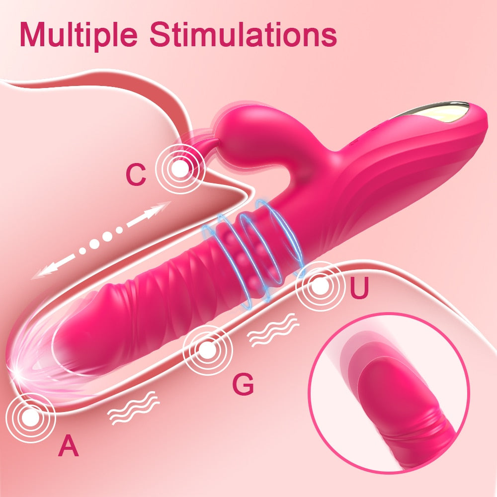 Datecapades Rabbit G-Spot Vibrator & Rotating Dildo has Multiple Stimulations.