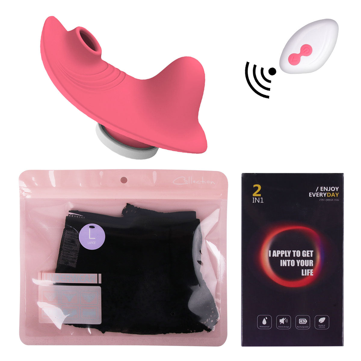 Datecapades Viral Clitoris Sucking Vibrating Panties with Remote Control in Pink.