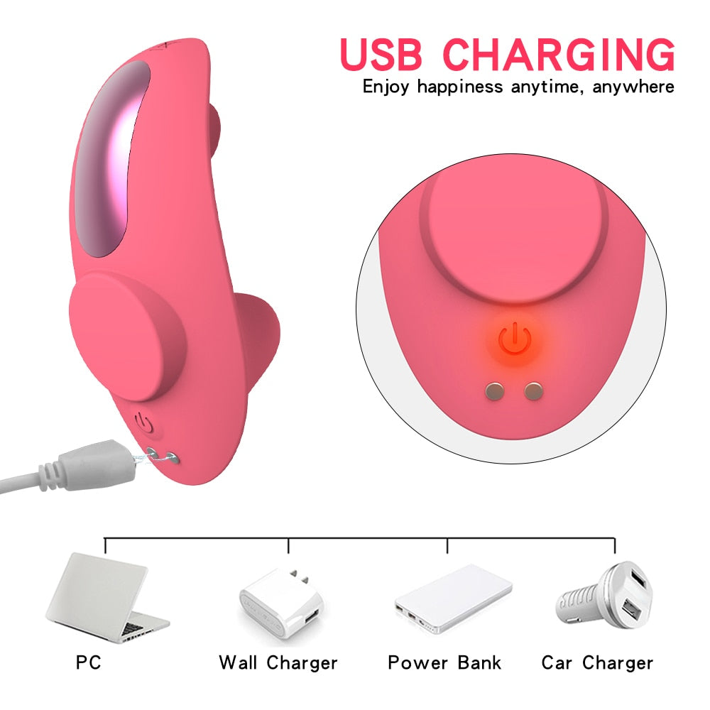 Datecapades Viral Clitoris Sucking Vibrating Panties with Remote Control in Pink Has USB Charging.