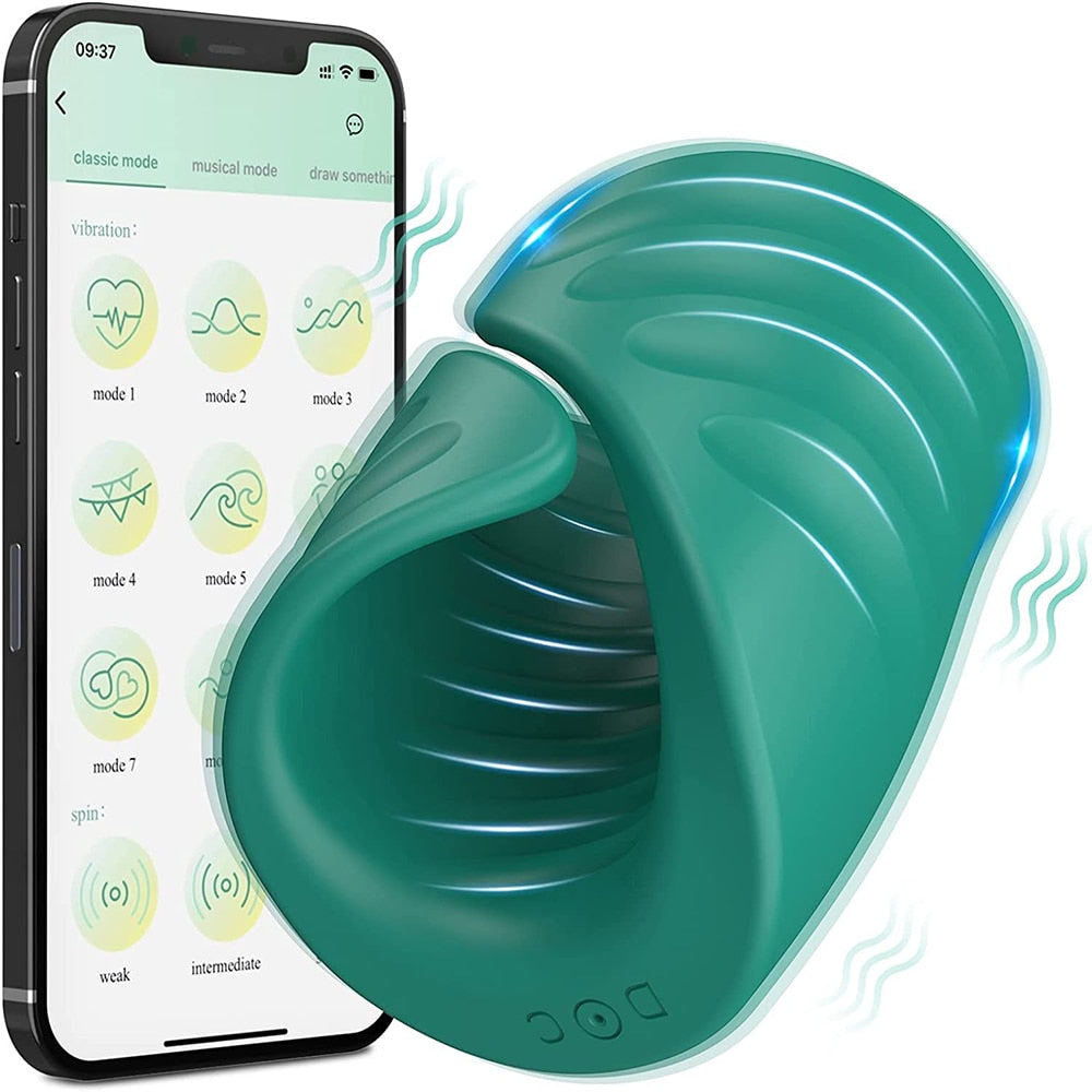 Datecapades "Hold Daddy" Penis Bluetooth Vibrator in Green.