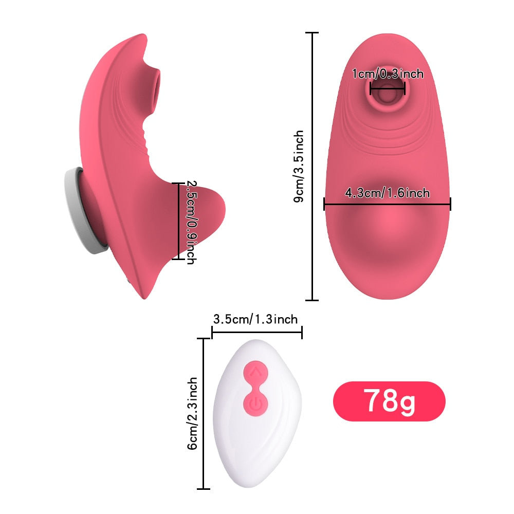 Datecapades Viral Clitoris Sucking Vibrating Panties with Remote Control in Pink.